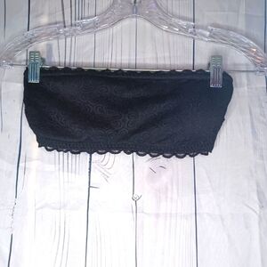 Girly Hicks By Hollister Strapless Black Lace boho Bandeau Top